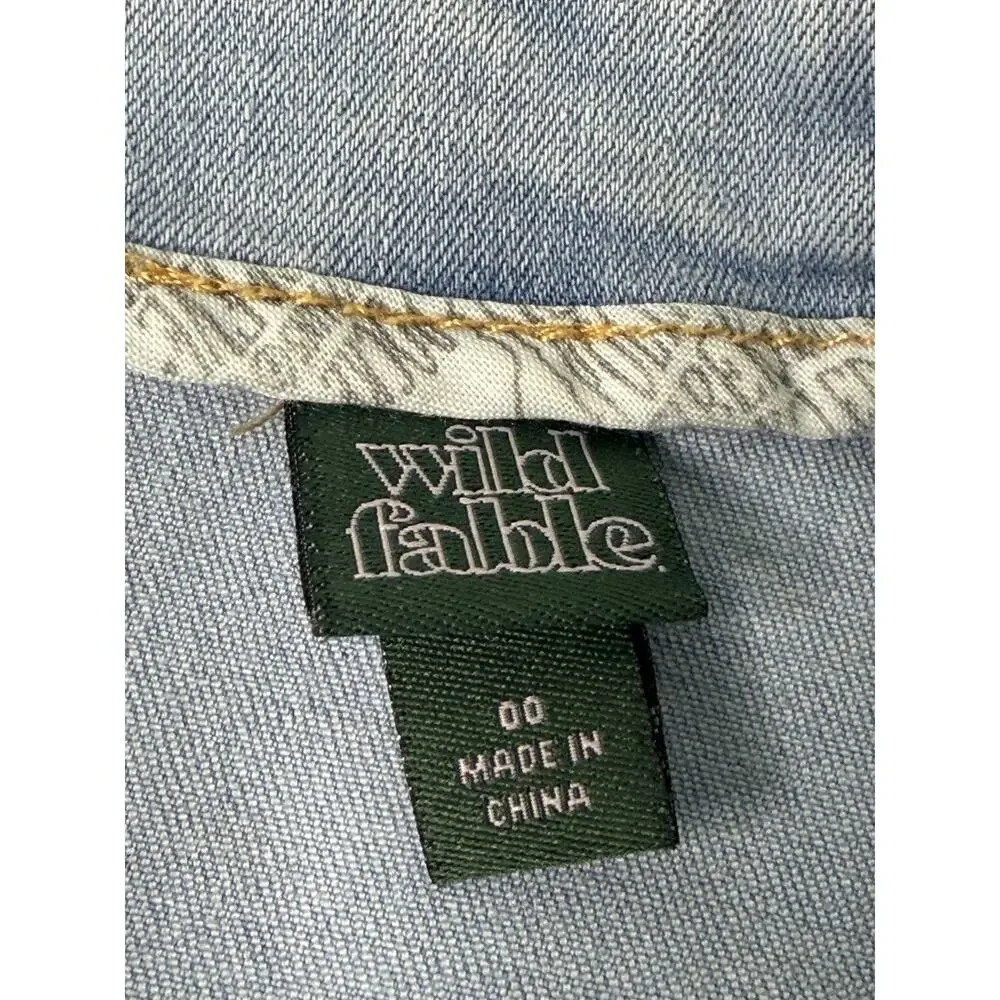 Wild Fable Denim Mini‎ Skirt Women’s Size 00 Light Wash Back Zip